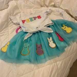 Kids White T-Shirt with Colorful 'PEEPS' Design